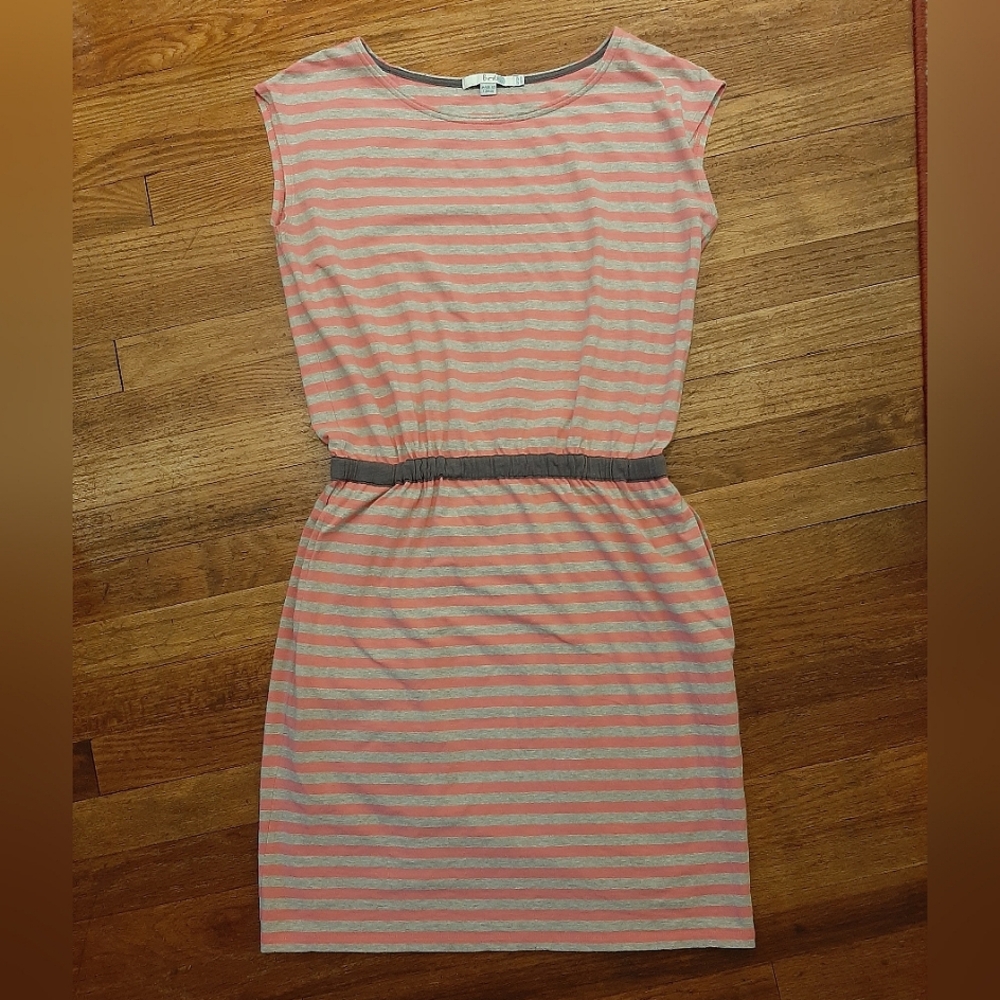 Boden Striped Pink and Gray Dress